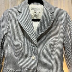 Banana Republic Women's Pinstripe Blazer - Black and White